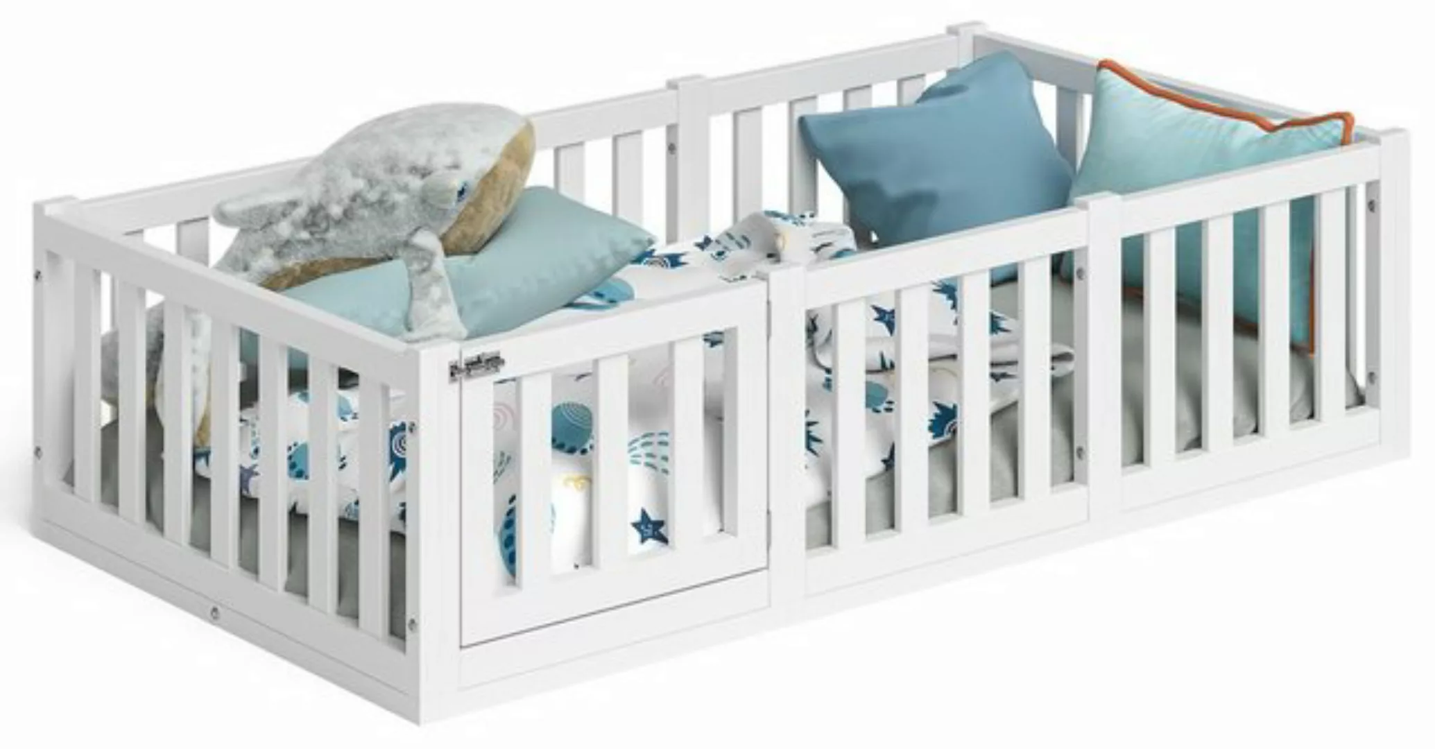 Bellabino Kinderbett Tapi (weiß, 80x160 cm), aus Kiefer Massivholz, in vers günstig online kaufen