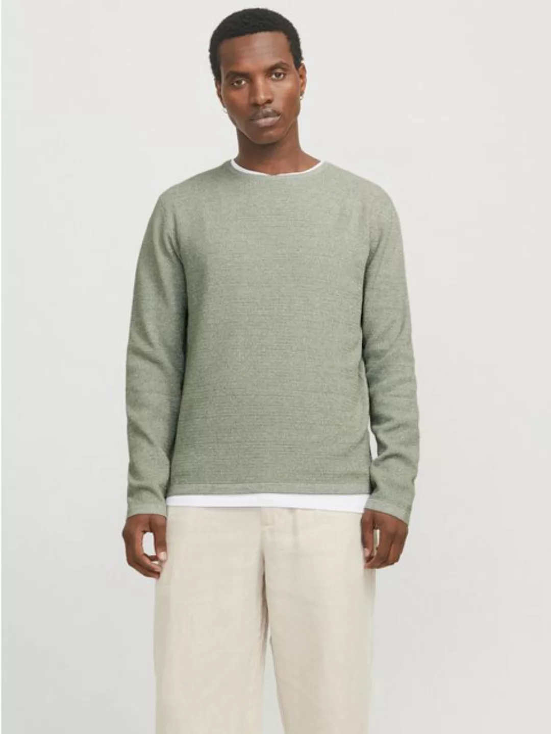 Jack & Jones Rundhalspullover JJEGEORGE KNIT CREW NECK NOOS in Strick Optik günstig online kaufen