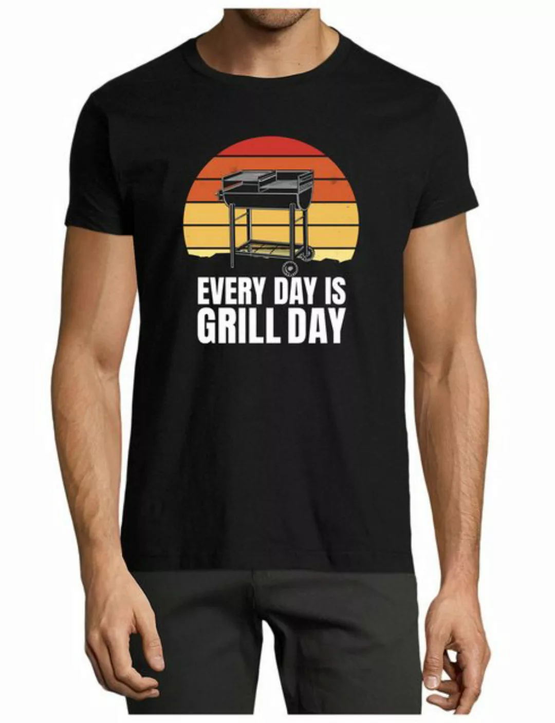 MyDesign24 T-Shirt Herren BBQ Print Shirt - Retro Grill T-Shirt Every Day i günstig online kaufen