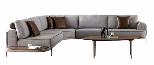 Xlmoebel Ecksofa Eckcouch Stoffcouch L-Form Sitzmöbel Textil Grau Modern Ti günstig online kaufen