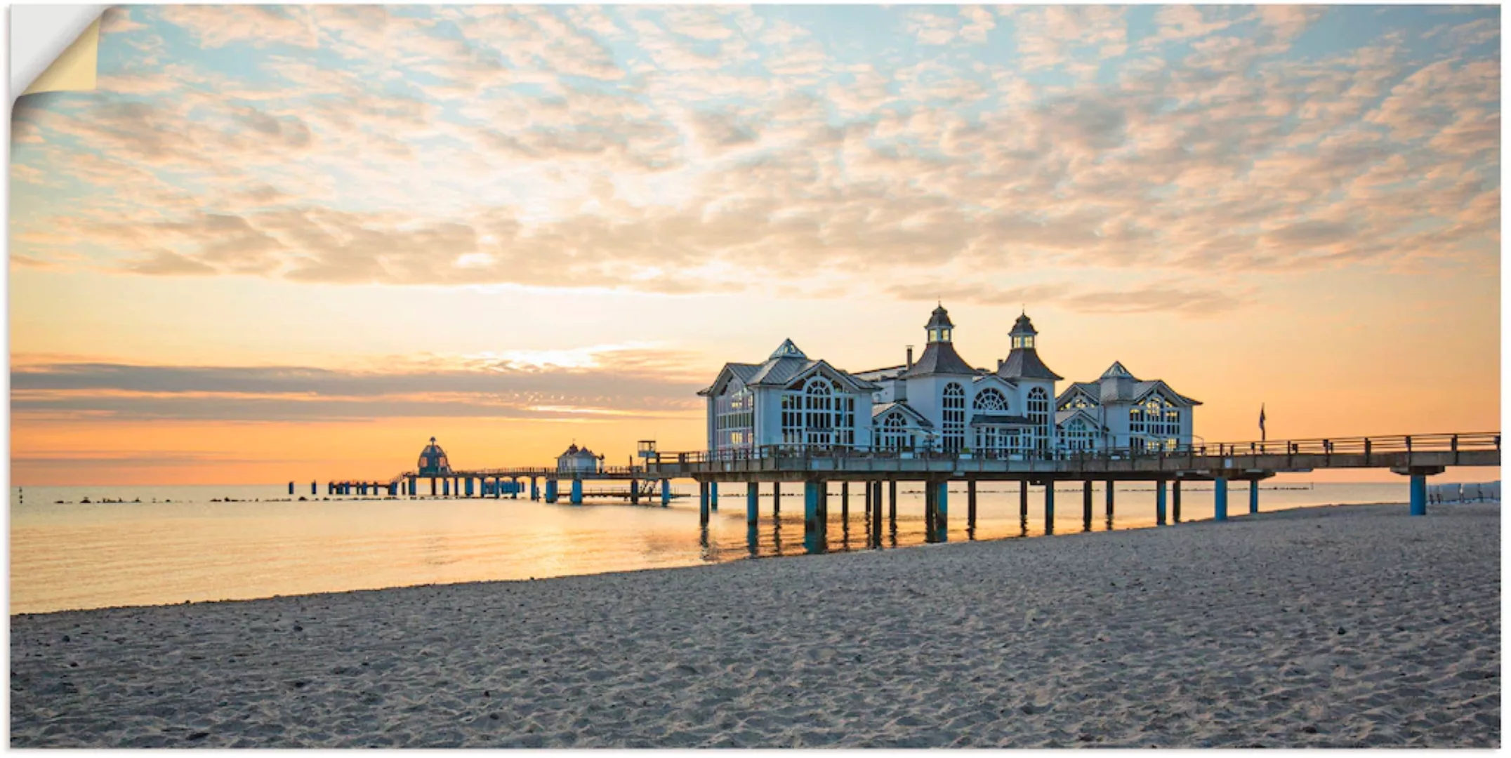 Artland Wandbild »Seebrücke Sellin bei Sonnenaufgang«, Strand, (1 St.), als günstig online kaufen