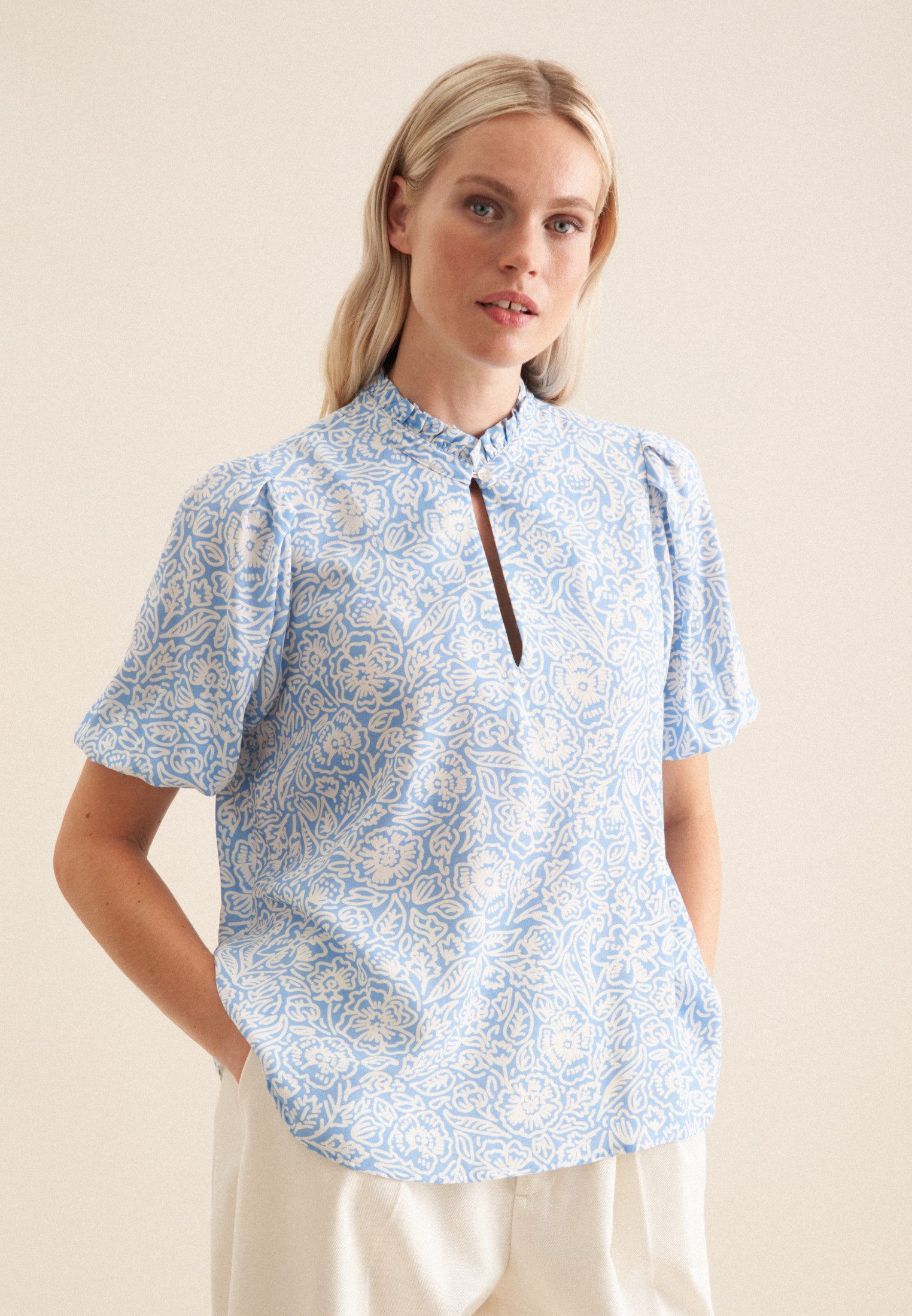 seidensticker Shirtbluse Schwarze Rose Kurzarm Rundhals günstig online kaufen
