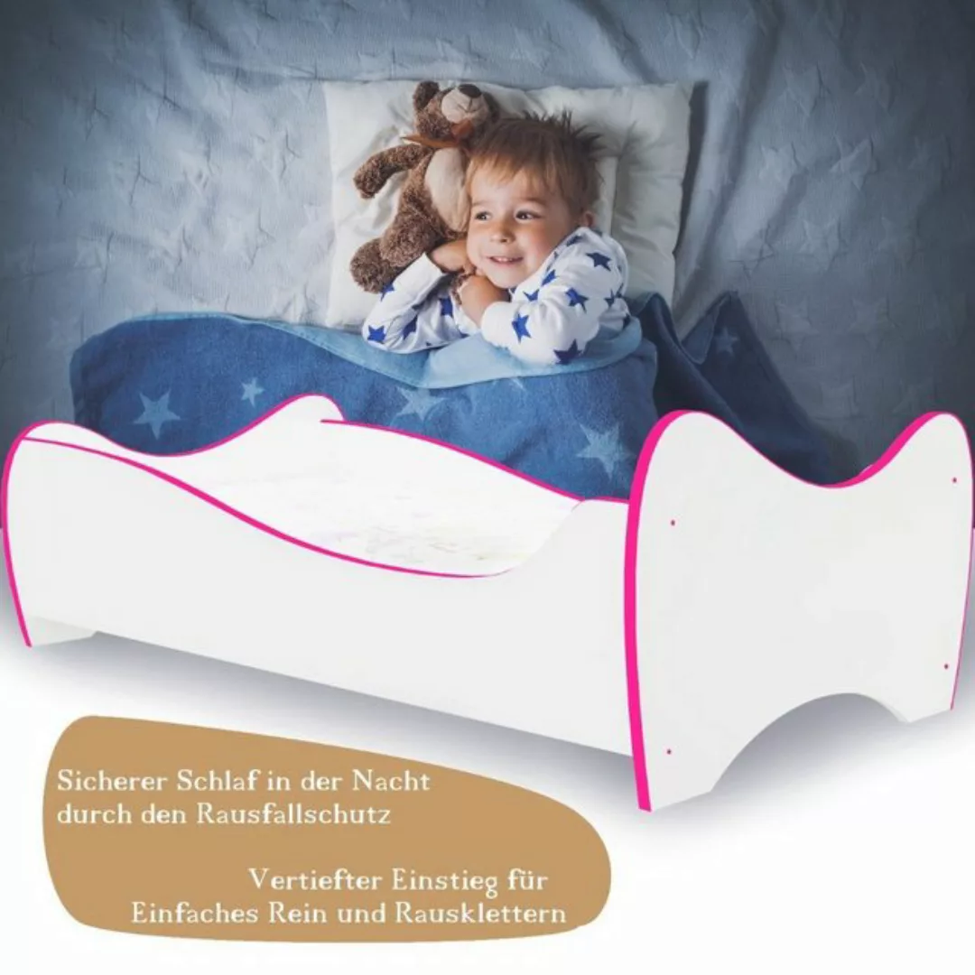 Stillerbursch Jugendbett 70x140 Kinderbett Rosa-Weiß mit Matratze Standard günstig online kaufen
