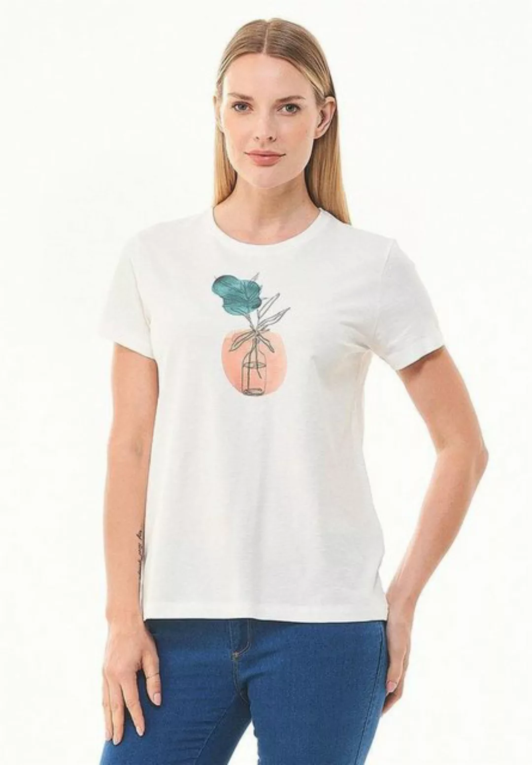 ORGANICATION T-Shirt Women's Printed T-shirt in Off White günstig online kaufen