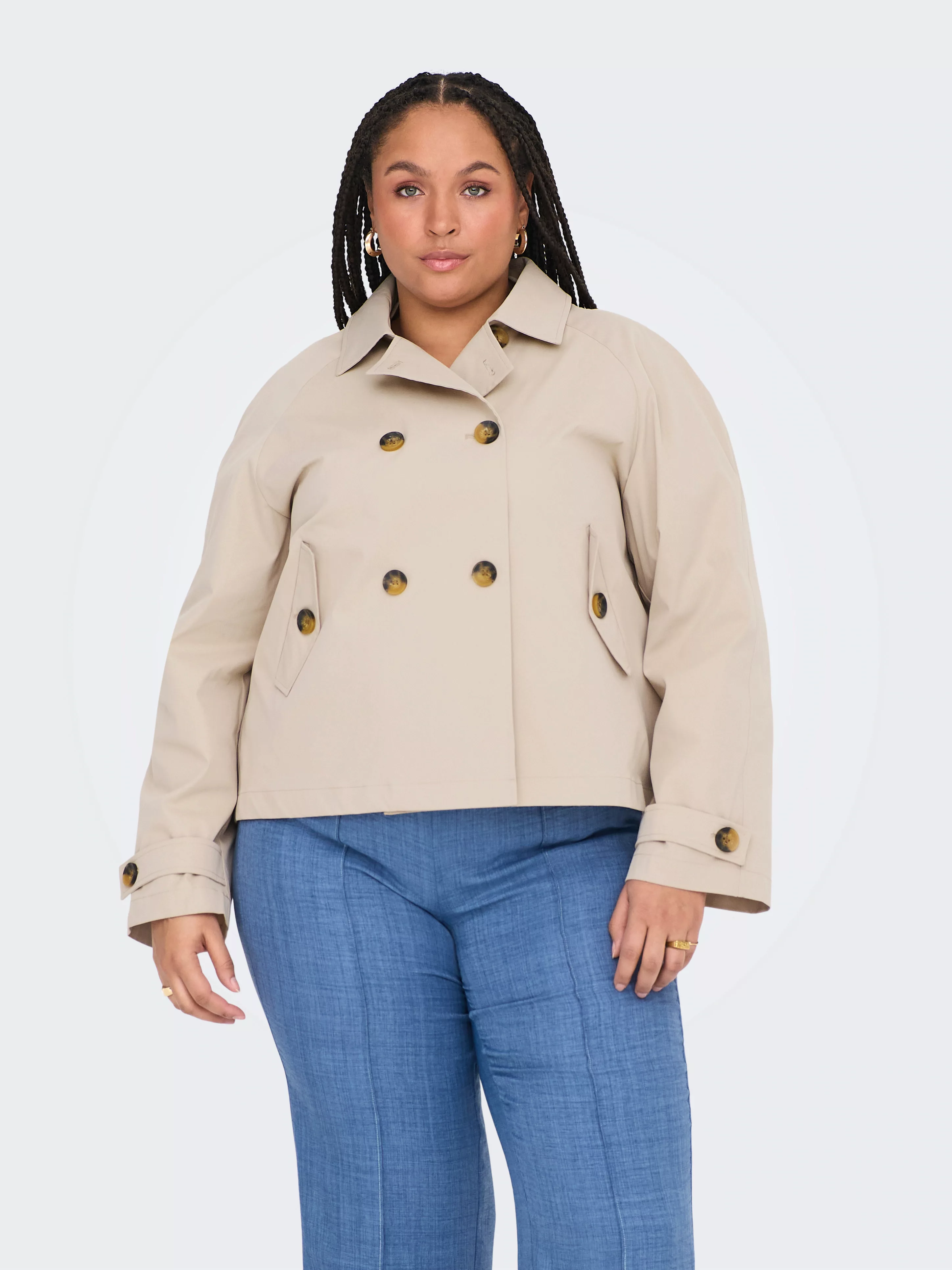 ONLY CARMAKOMA Kurzjacke "CARAPRIL LIFE SHORT TRENCHCOAT OTW NOOS" günstig online kaufen