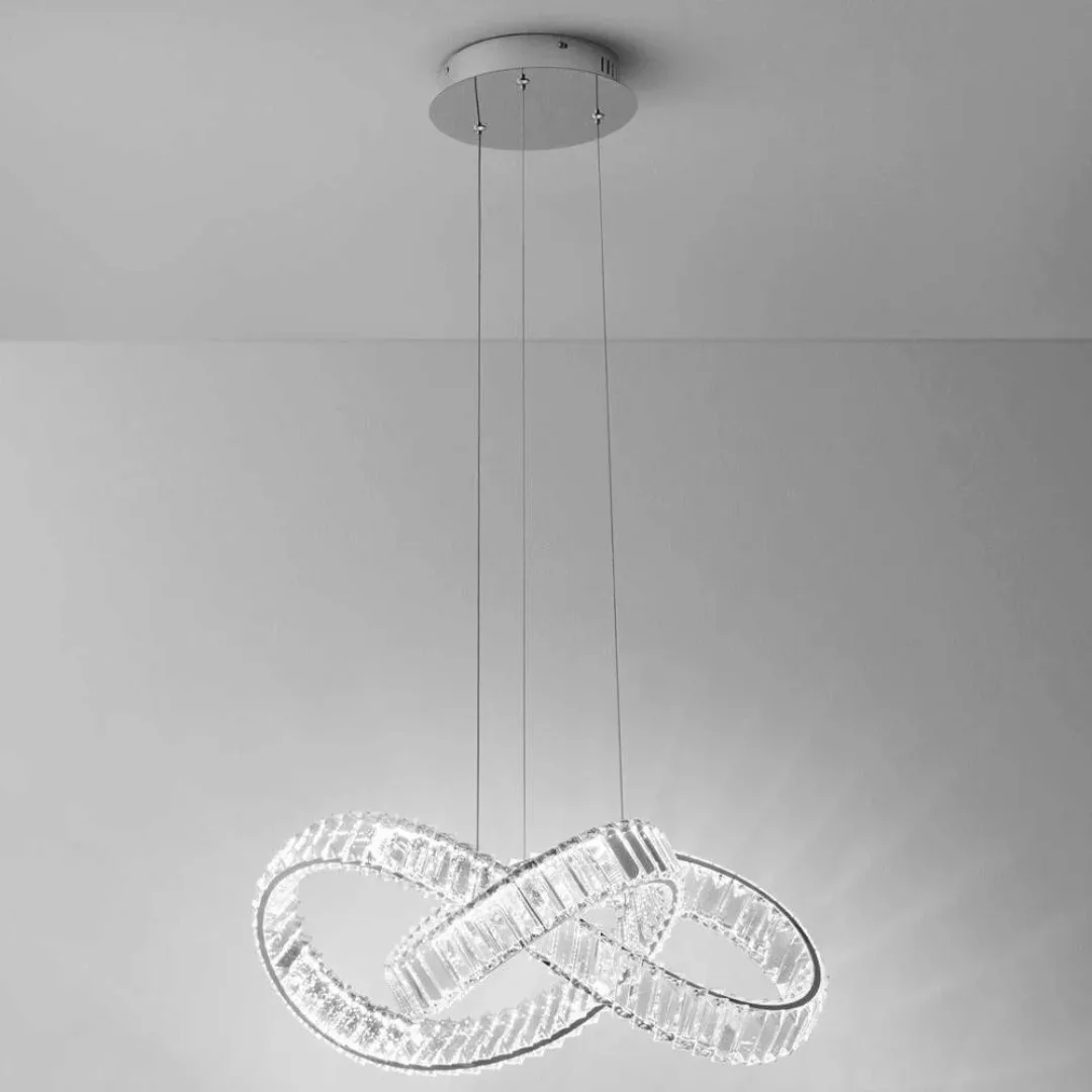 LED Pendelleuchte Conceto I in Chrom und Transparent 49W 4075lm günstig online kaufen