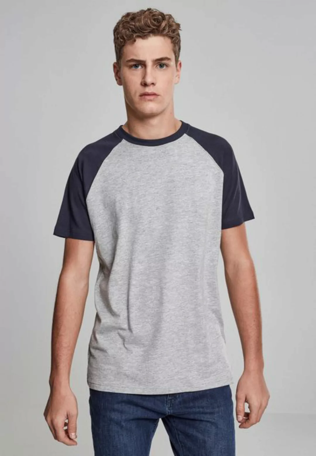 URBAN CLASSICS T-Shirt TB639 - Raglan Contrast Tee grey/navy L günstig online kaufen