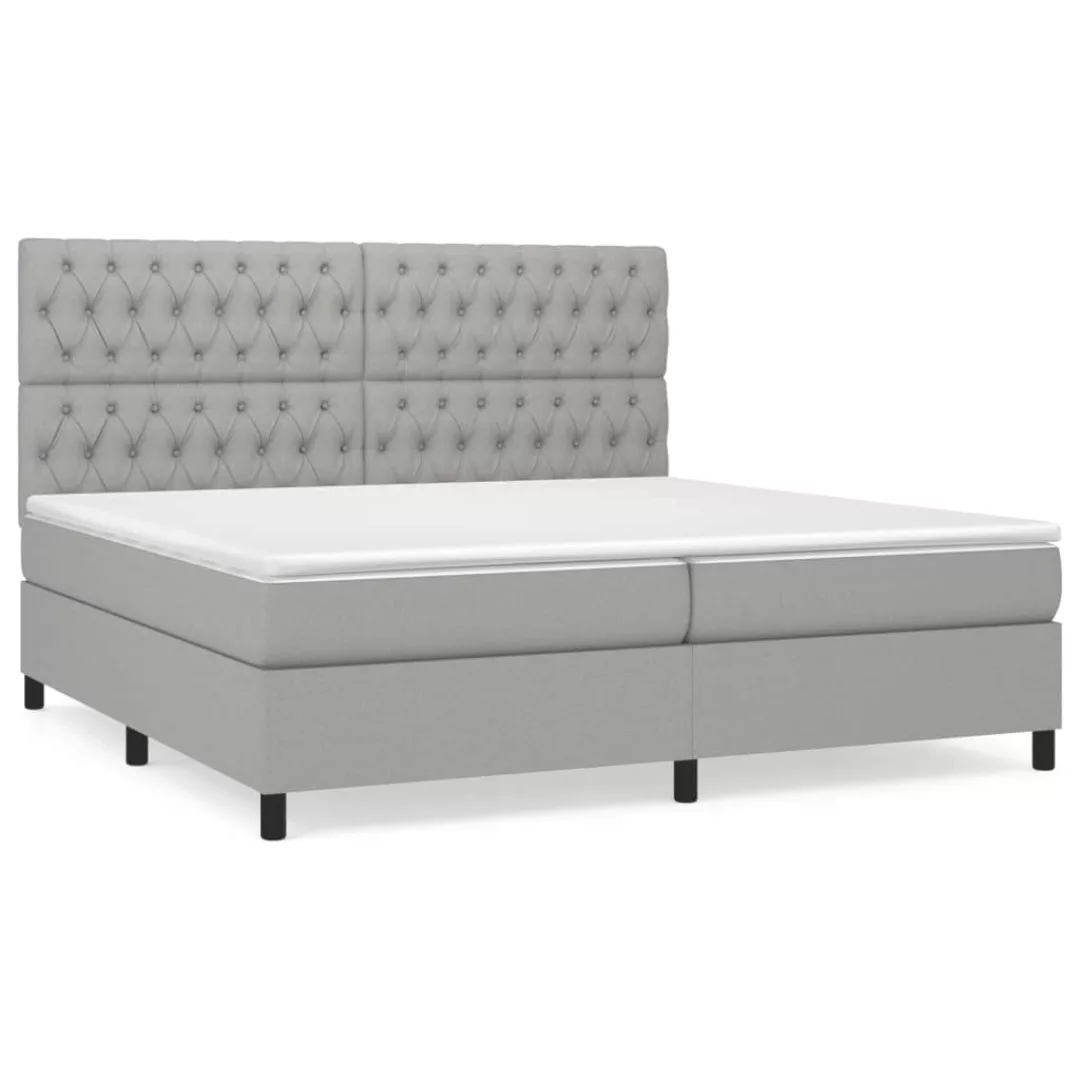 Vidaxl Boxspringbett Mit Matratze Hellgrau 200x200 Cm Stoff günstig online kaufen