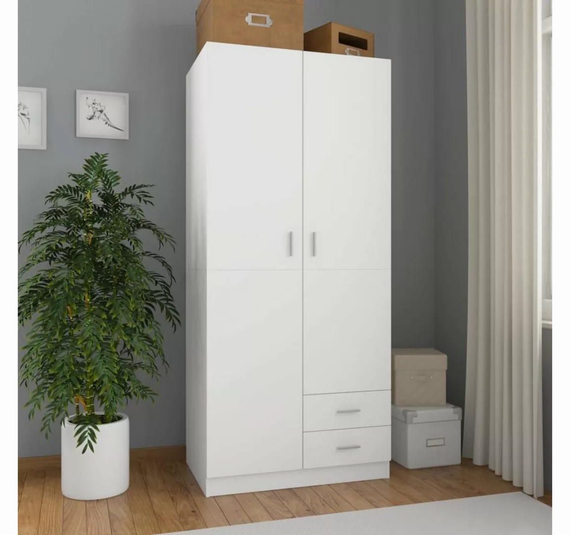 furnicato Kleiderschrank Weiß 80x52x180 cm Holzwerkstoff günstig online kaufen