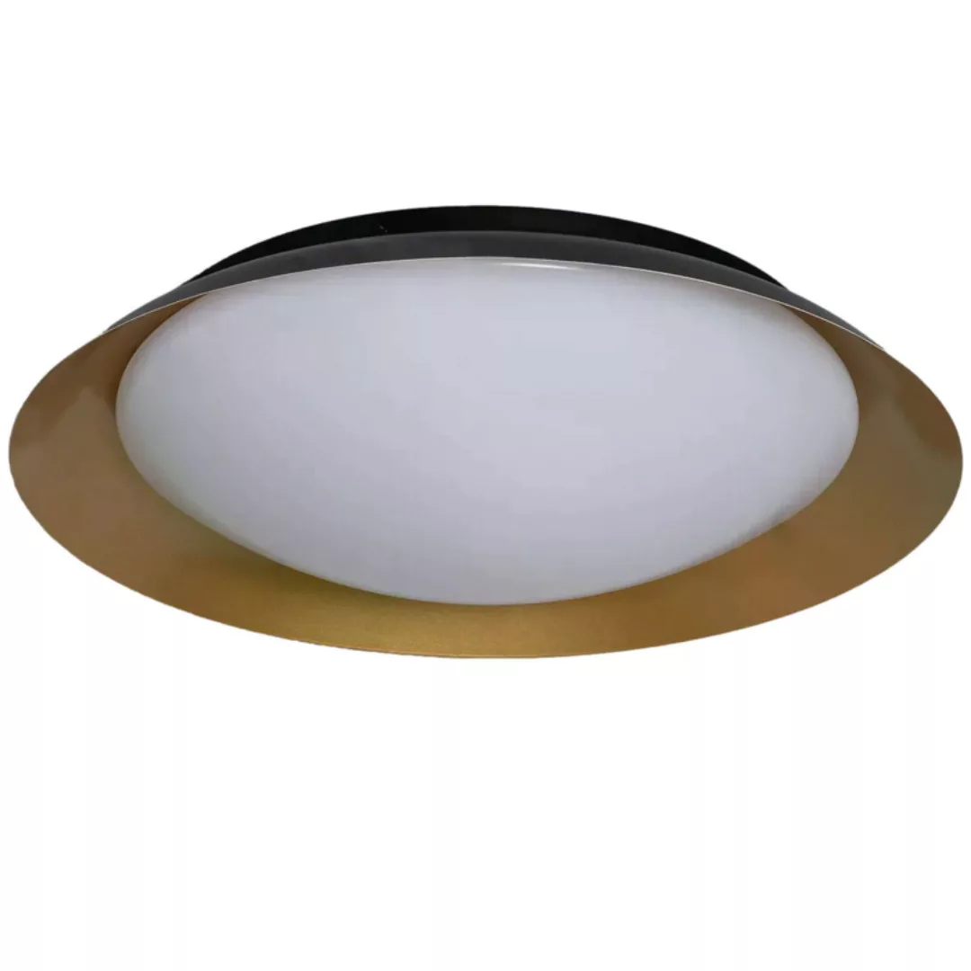Deckenlampe LED 31W Rundschreiben Schwarz und Gold 3 Lichtfarben CCT Abruzz günstig online kaufen