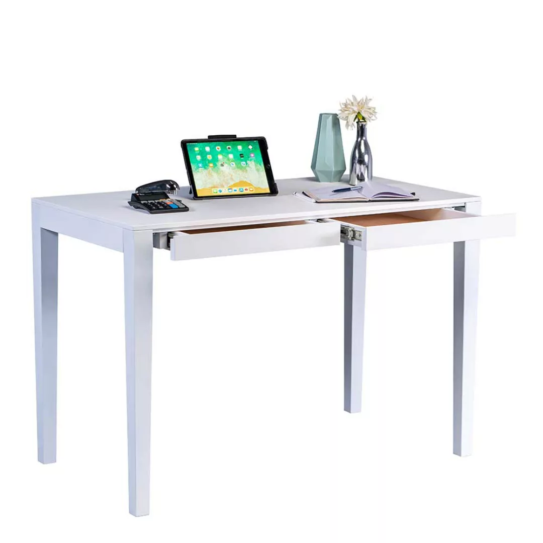 Weißer Schreibtisch in modernem Design 110 cm breit günstig online kaufen