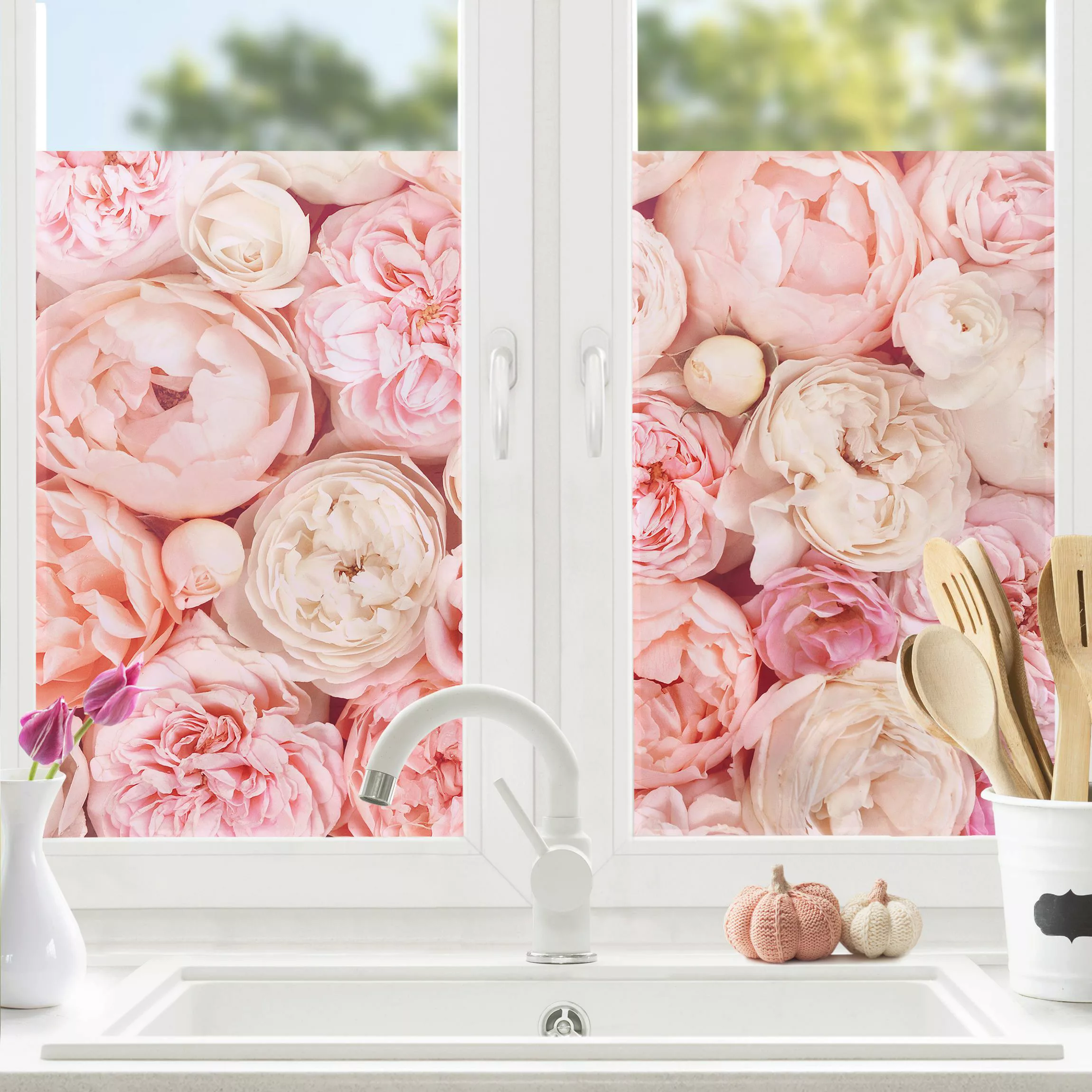 Fensterfolie Rosen Rosé Koralle Shabby günstig online kaufen