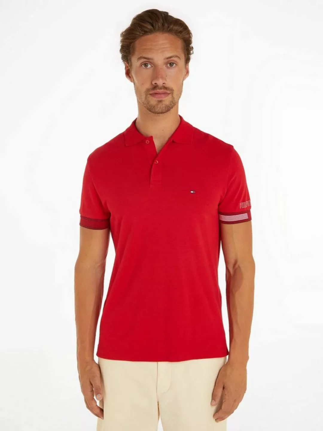 Tommy Hilfiger Poloshirt FLAG CUFF SLIM POLO günstig online kaufen