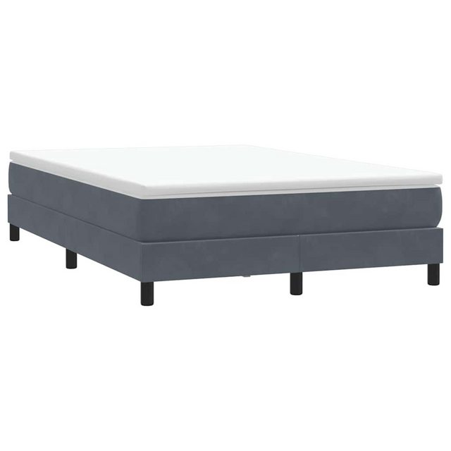 vidaXL Boxspringbett, Boxspringbett ohne Matratze Dunkelgrau 140x210 cm Sam günstig online kaufen