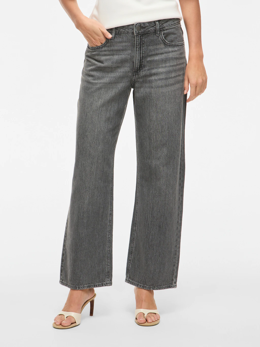 Vila Weite Jeans "VIPALMA RW WIDE JEANS GREY PAL250-NOOS" günstig online kaufen