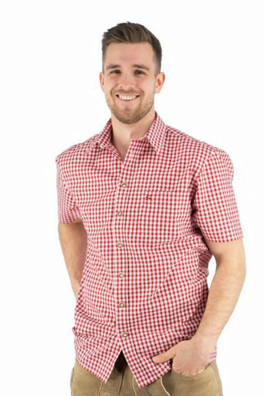 OS-Trachten Trachtenhemd Zihul Kurzarmhemd mit aufgesetzter Brusttasche mit günstig online kaufen