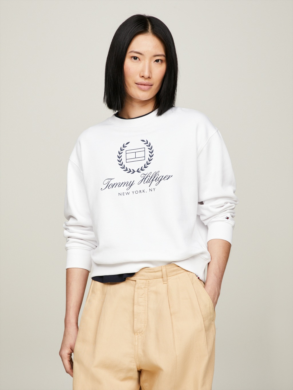 Tommy Hilfiger Sweatshirt "REG FLAG SCRIPT CNK SWTSHRT", mit Logodruck auf günstig online kaufen