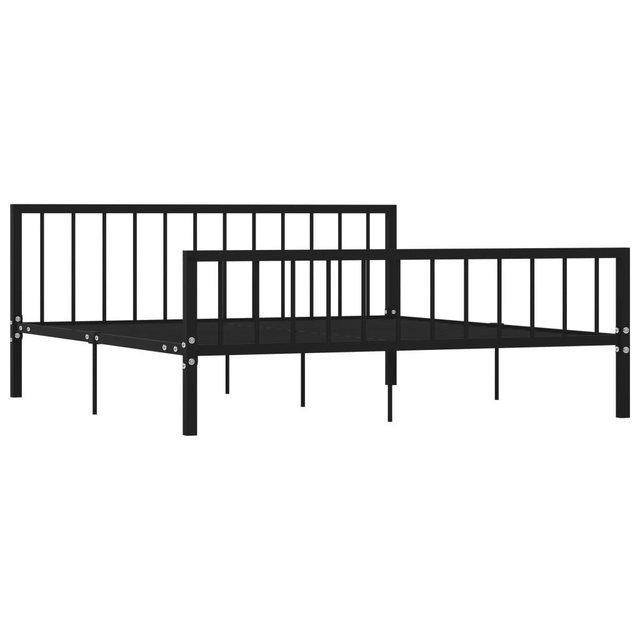 vidaXL Bettgestell Bettgestell Schwarz Metall 180200 cm Bett Bettrahmen Bet günstig online kaufen