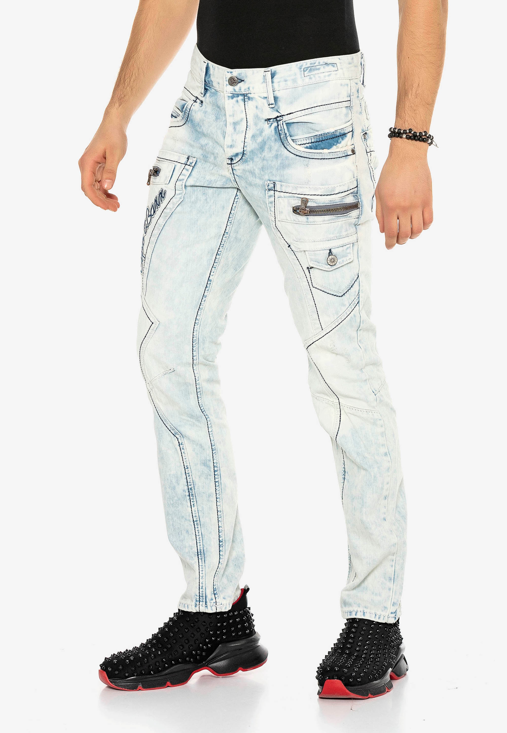 Cipo & Baxx Bequeme Jeans, im lässigen Biker-Stil günstig online kaufen