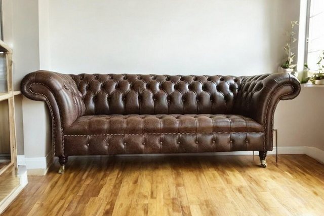 JVmoebel Chesterfield-Sofa Sofa Couch Polster 3 Sitzer Rollen Chesterfield günstig online kaufen