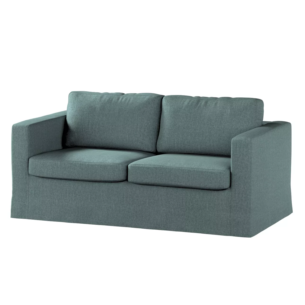 Bezug für Karlstad 2-Sitzer Sofa nicht ausklappbar, lang, grau- blau, Sofah günstig online kaufen