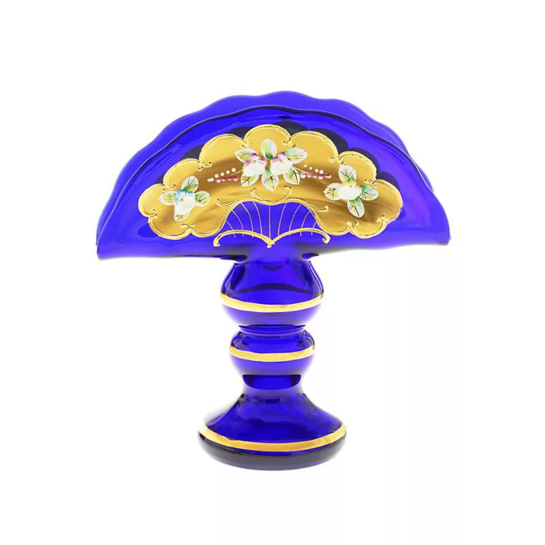 Serviettenhalter Blue Queen 21 cm, Blau/Gold, aus Glas günstig online kaufen