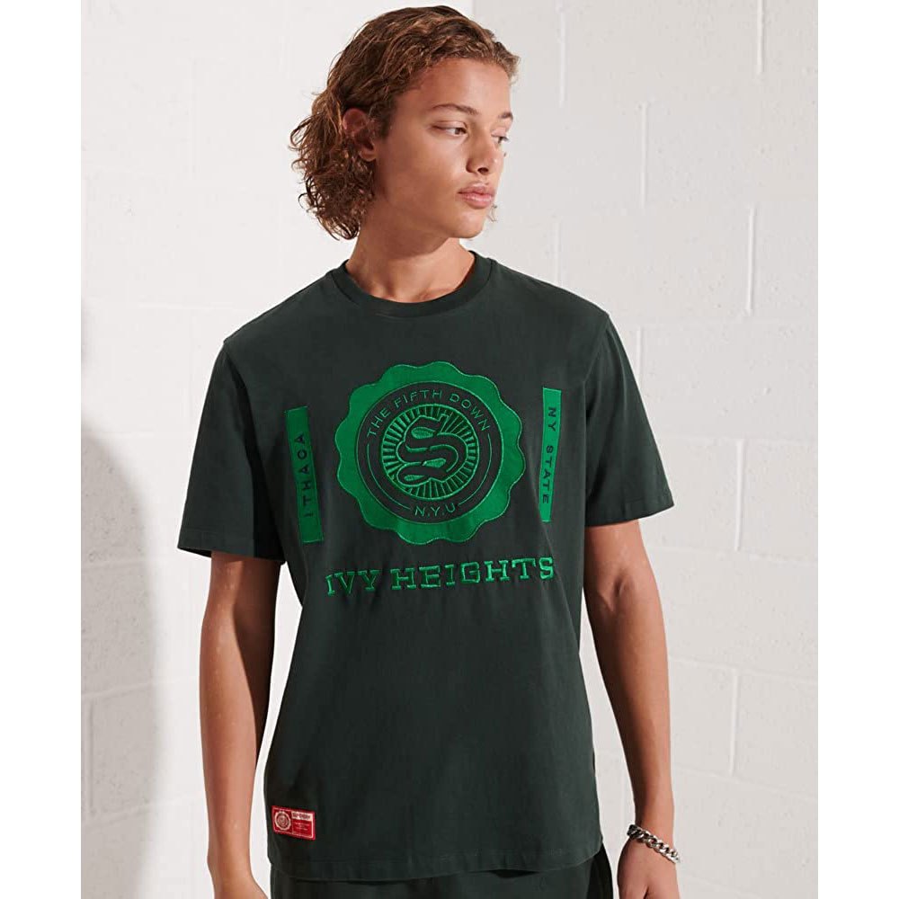 Superdry The 5th Down Graphic Kurzärmeliges T-shirt L Academy Dark Green günstig online kaufen