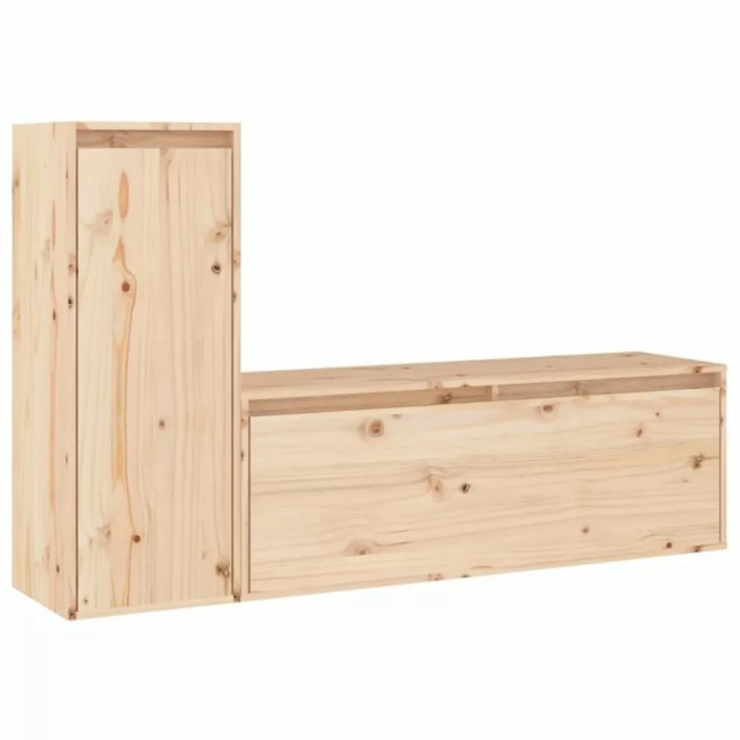 vidaXL TV-Schrank TV-Schränke 2 Stk. Massivholz Kiefer (2-St) günstig online kaufen