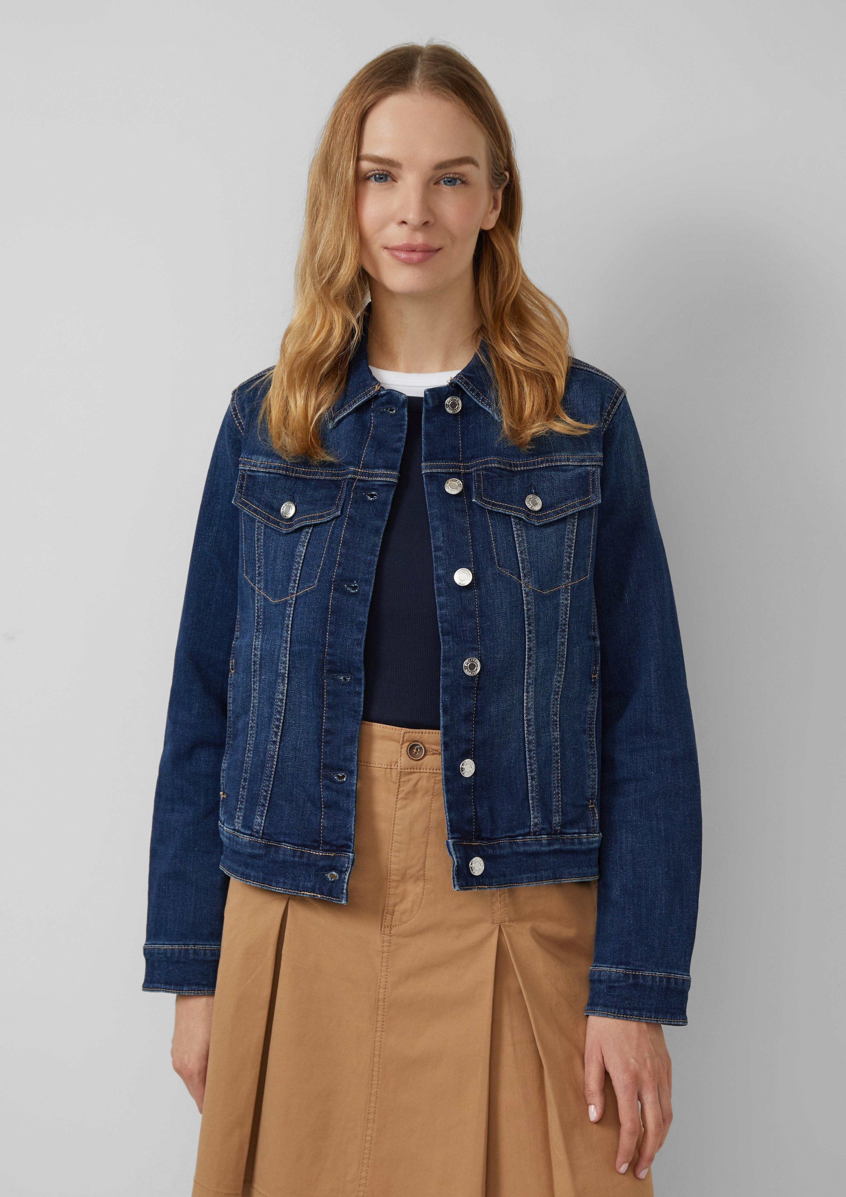 s.Oliver Funktionsjacke Elastische Slim-Fit-Jeansjacke aus Baumwollmix günstig online kaufen