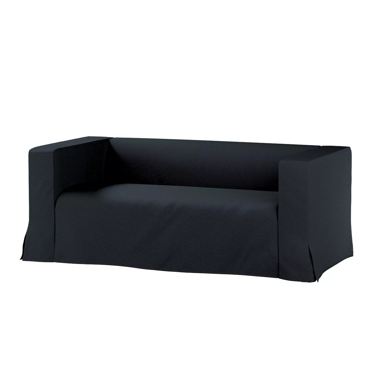 Bezug für Klippan 2-Sitzer Sofa, lang mit Kellerfalte, anthrazit, Klippan 2 günstig online kaufen