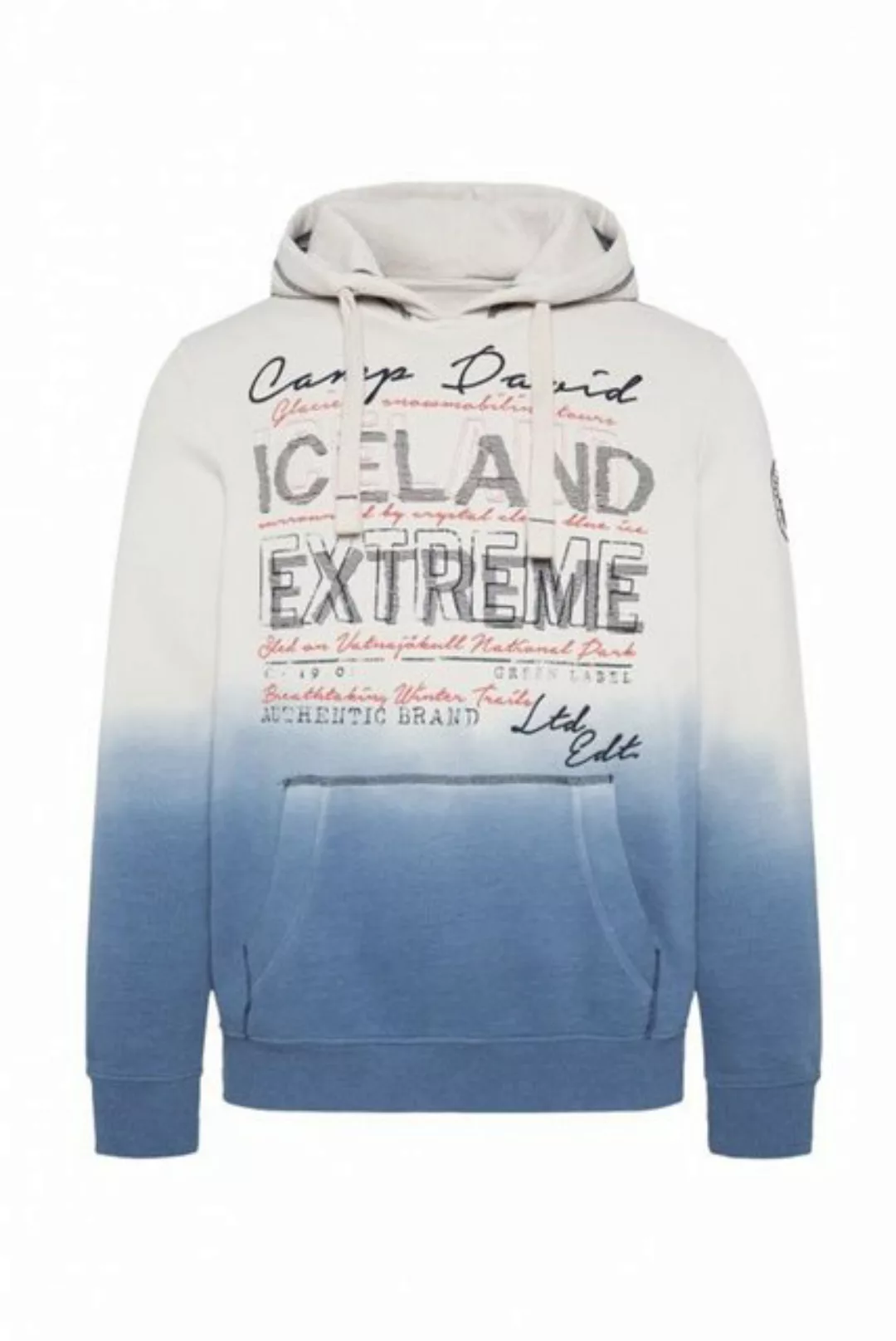 CAMP DAVID Hoodie Dip Dye mit Label-Stickereien günstig online kaufen