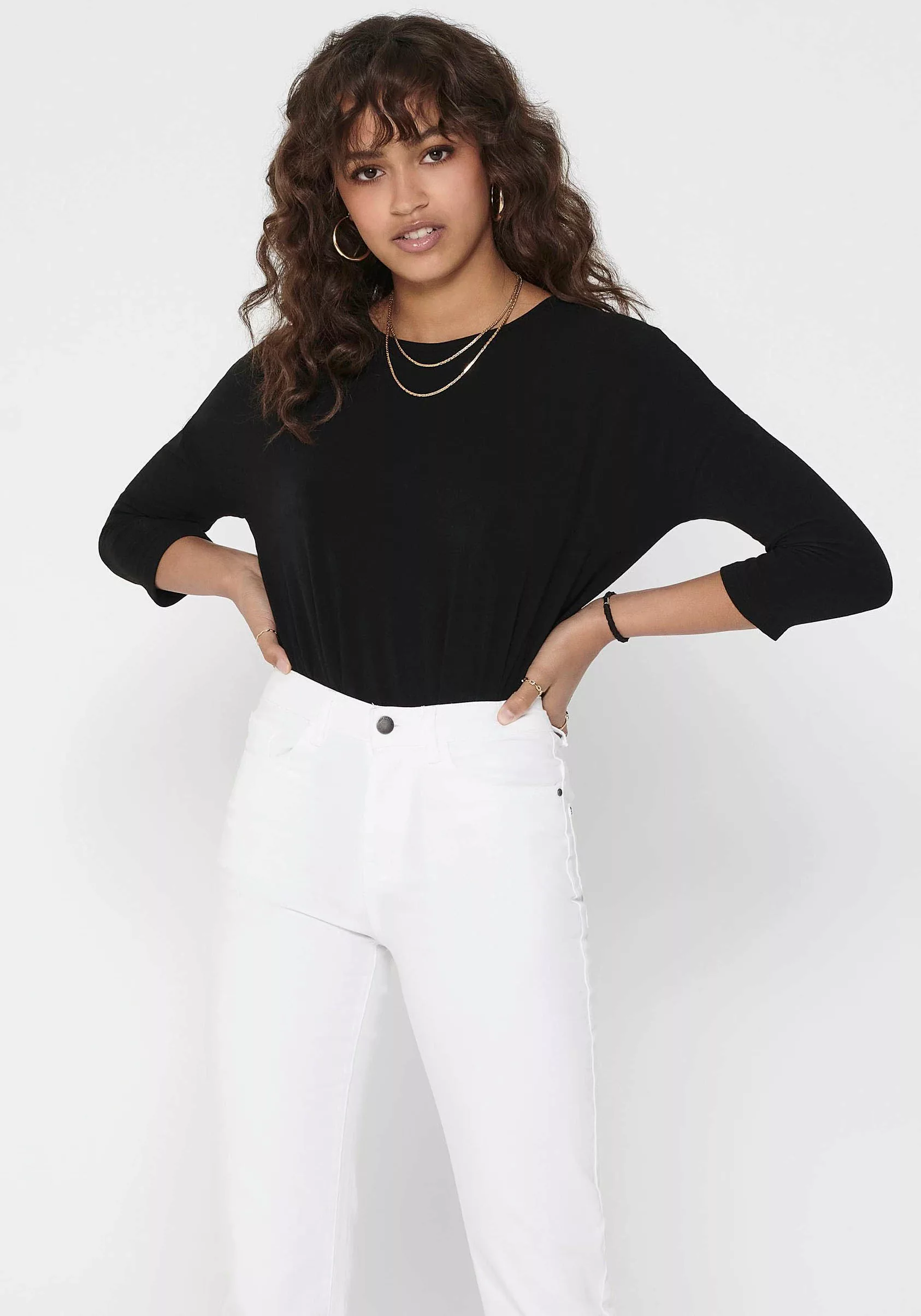 ONLY 3/4-Arm-Shirt ONLGLAMOUR 3/4 TOP JRS NOOS in lässiger Oversize-Form günstig online kaufen