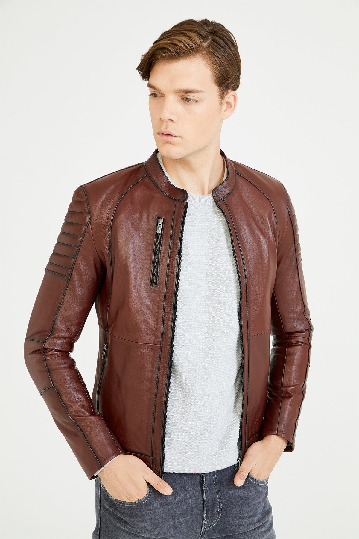 dc Dericompany Lederjacke BD00019 Freizeitjacke. Bikerjacke günstig online kaufen