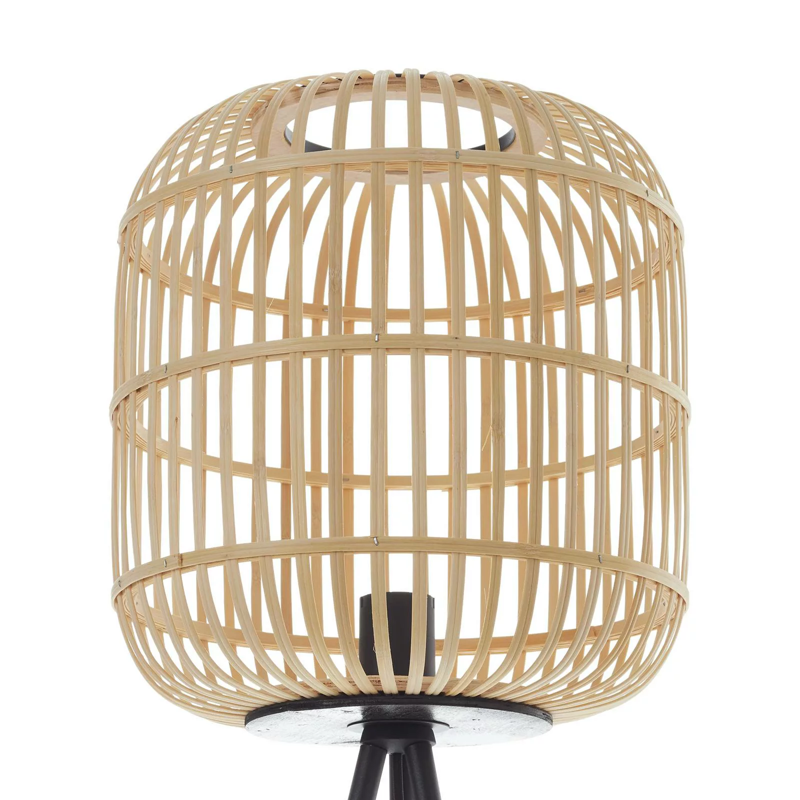 Stehlampe Bordesley Dreibein mit Holzschirm günstig online kaufen