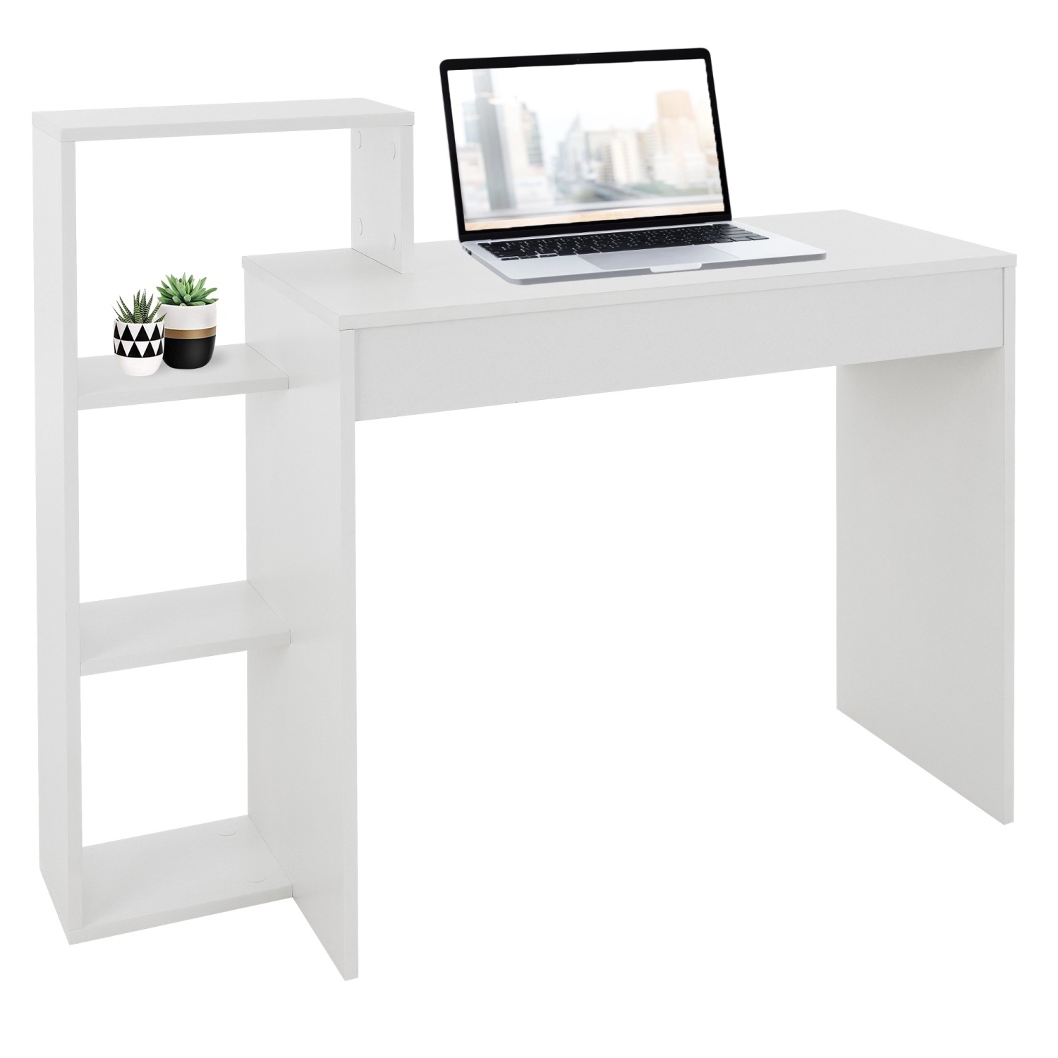 ML-Design Schreibtisch mit Regal 110x72x40 cm aus Holz 2in1 System für Zuha günstig online kaufen