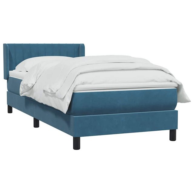 vidaXL Bett Boxspringbett mit Matratze Dunkelblau 100x210 cm Samt günstig online kaufen