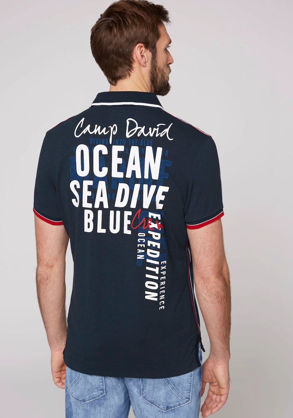 CAMP DAVID Poloshirt mit Kontrastnähten günstig online kaufen