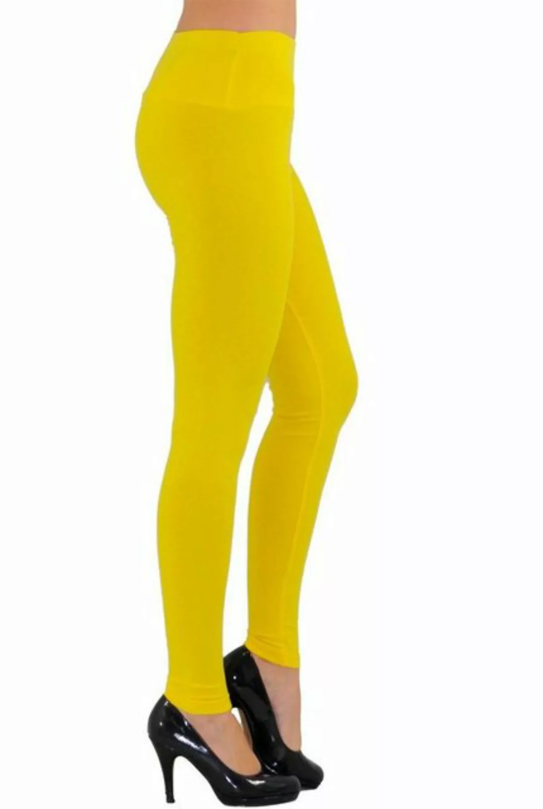 YESET Leggings Damen Leggings Leggins lang hoher Bund gelb L (1-tlg) günstig online kaufen