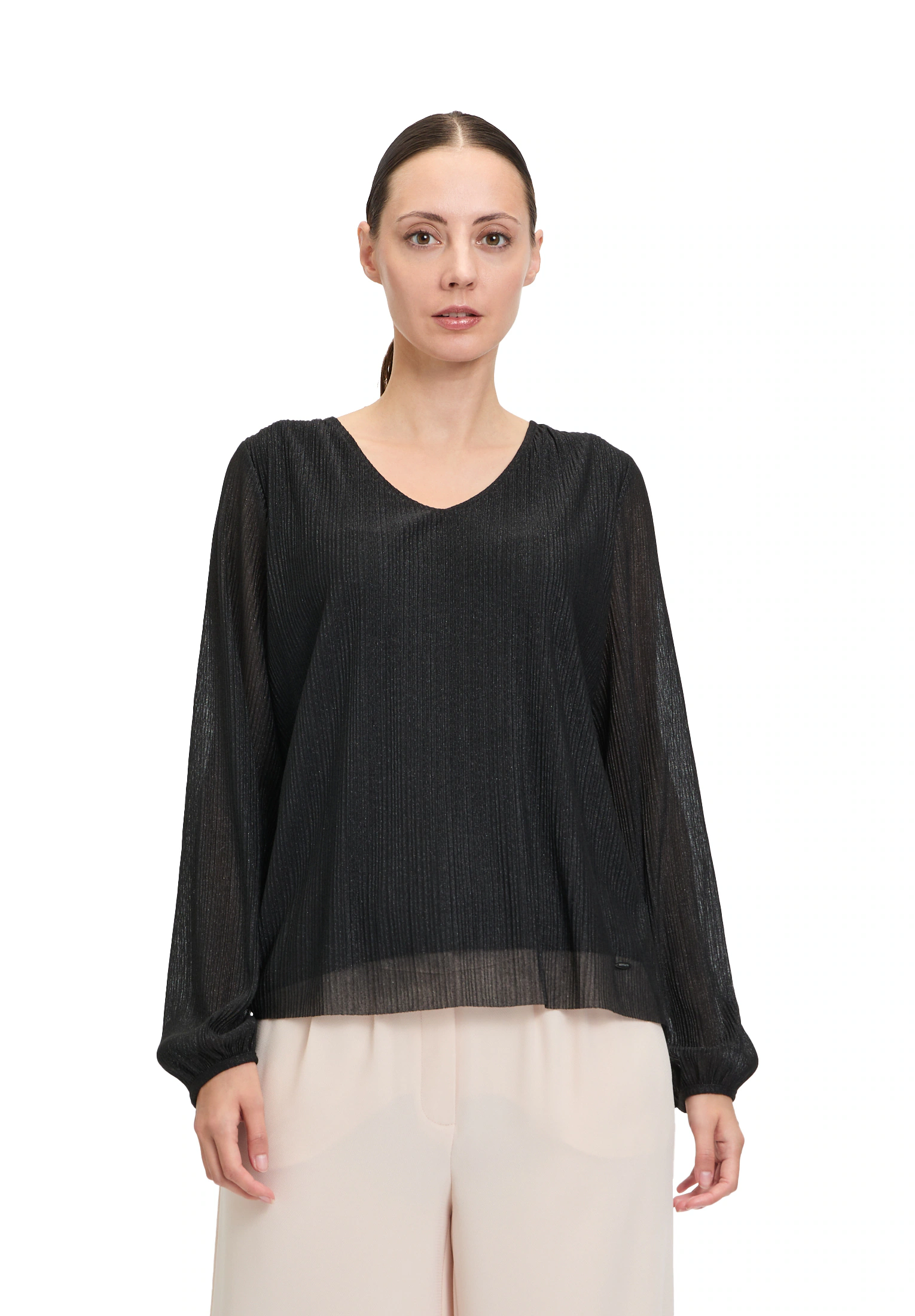 Betty&Co Kurzarmshirt "Betty & Co Damen Blusenshirt mit Lurexfaden", (1 tlg günstig online kaufen