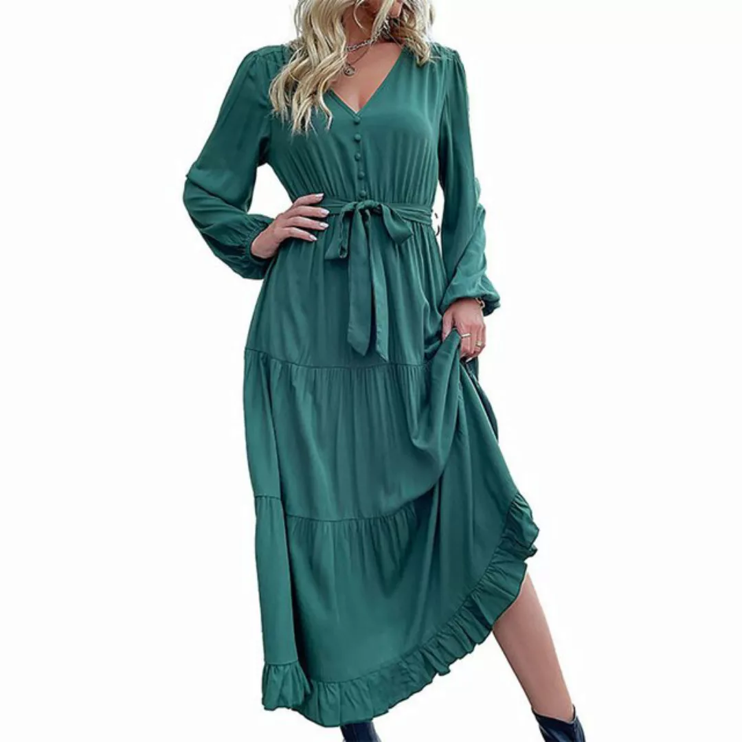 BlauWave Dirndl Damen Kleid Casual Lange Swing Midikleid (1-tlg., Kleid Dat günstig online kaufen