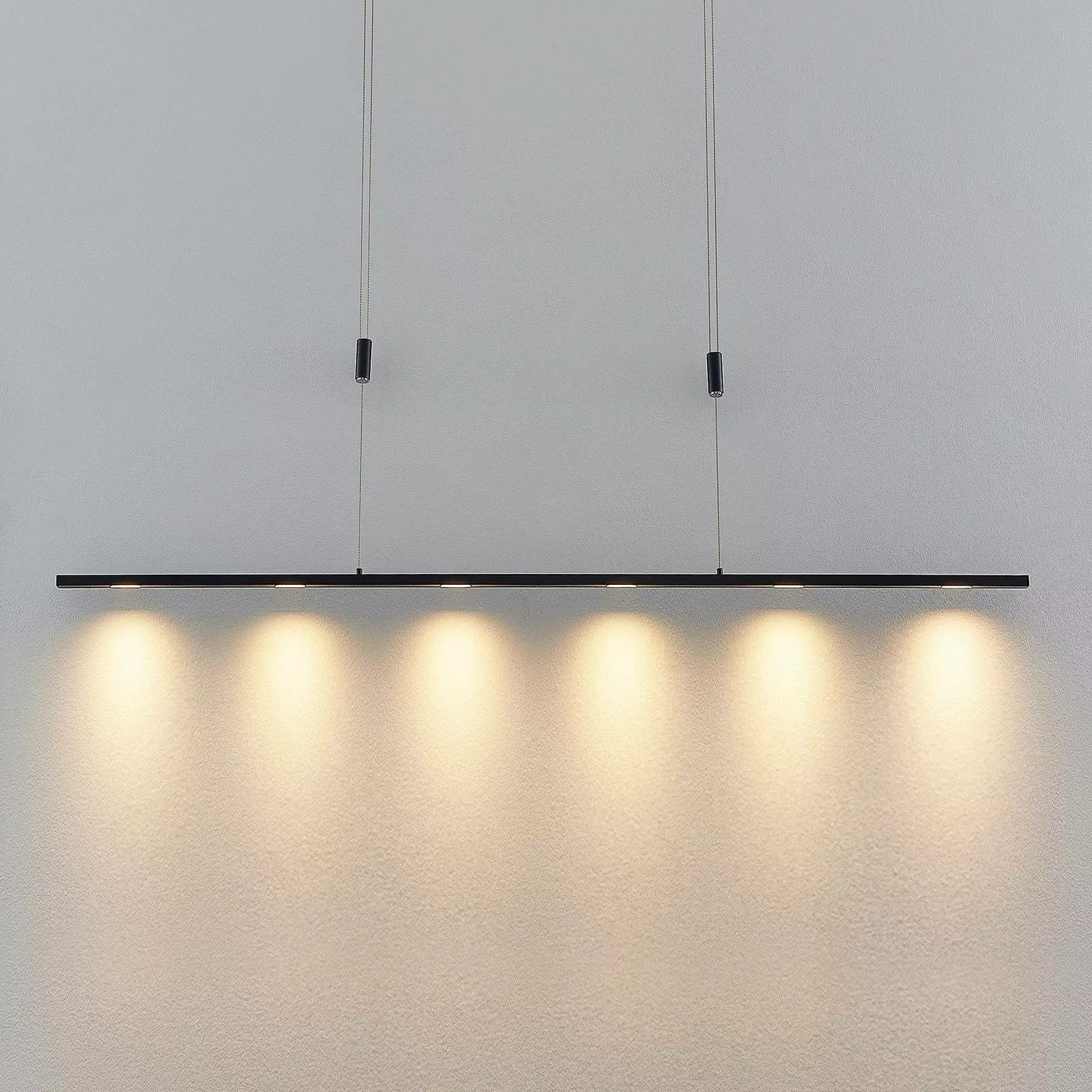 Lucande LED-Pendellampe Stakato, 140 cm, 6-flg., dimmbar günstig online kaufen