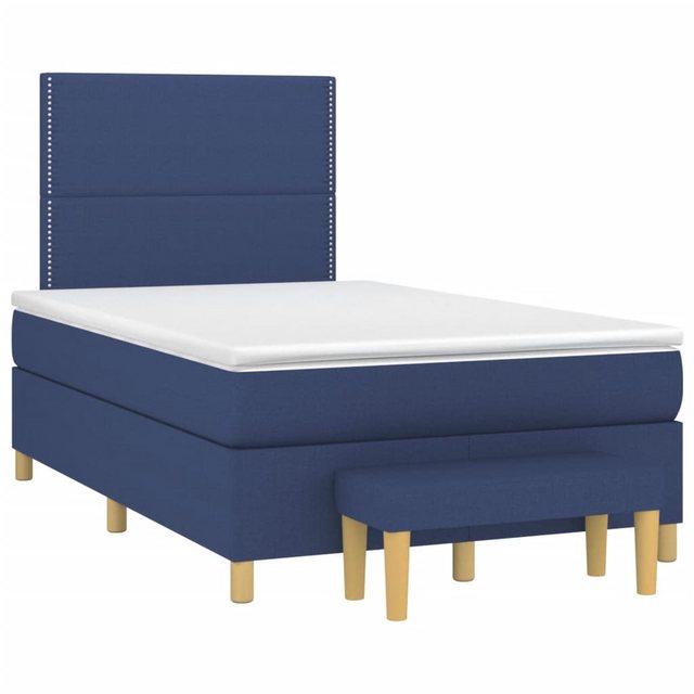 vidaXL Bett Boxspringbett mit Matratze Blau 120x190 cm Stoff günstig online kaufen