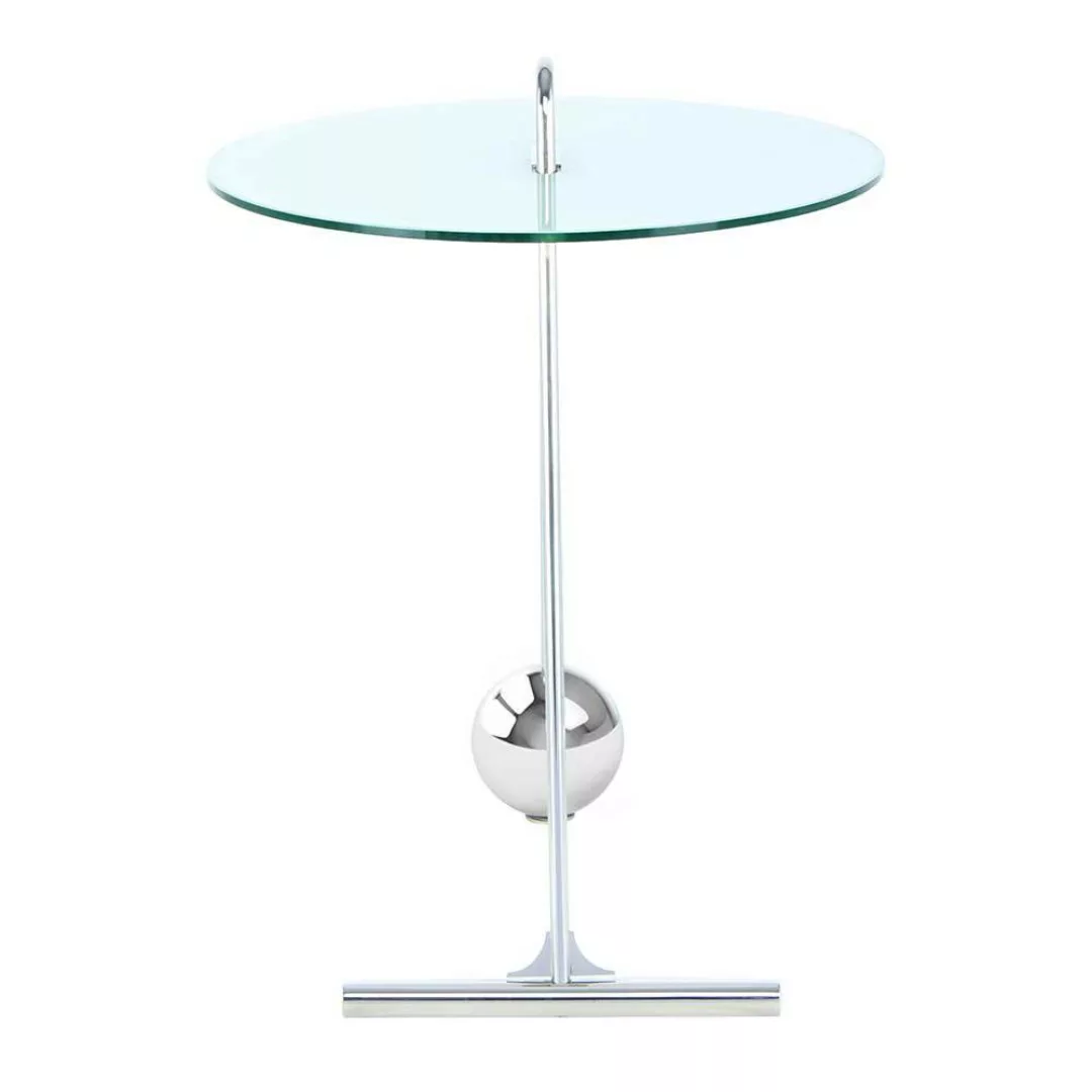 Designtisch mit runder Glasplatte 60 cm hoch günstig online kaufen