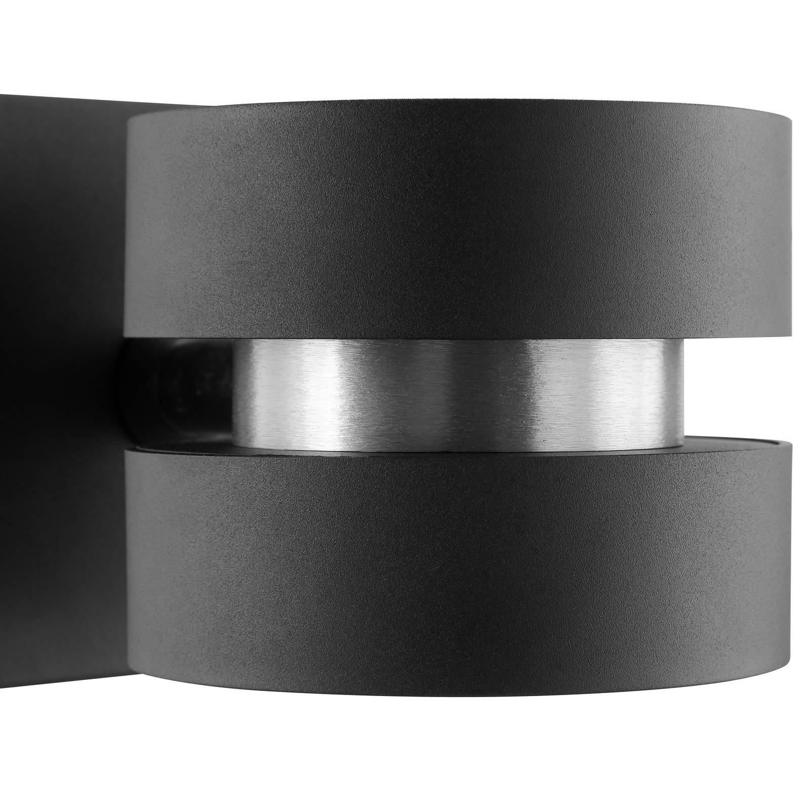 LED-Wandlampe Glow-Sphere, schwarz, Ø 13 cm, Metall, 2-flg. günstig online kaufen
