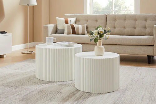 SalesFever Couchtisch "New Orleans", (Set, 2 St.), mit umlaufender Rillenst günstig online kaufen