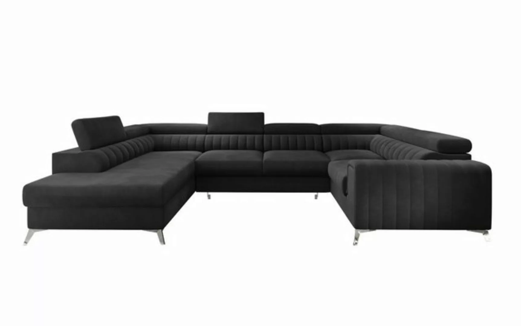 MOEBLO Ecksofa LESTER, Sofa Couch U-Form Polstergarnitur Wohnlandschaft Pol günstig online kaufen