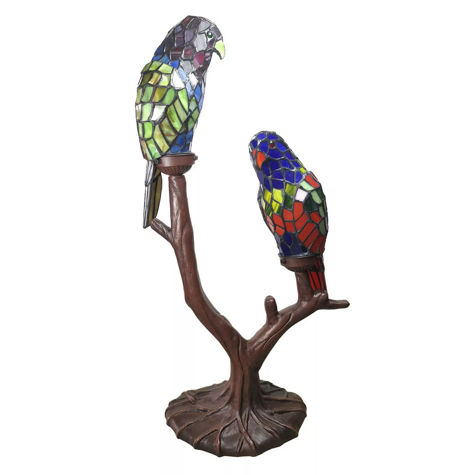 Dekoleuchte 6017, zwei Papageien, Tiffany-Design günstig online kaufen