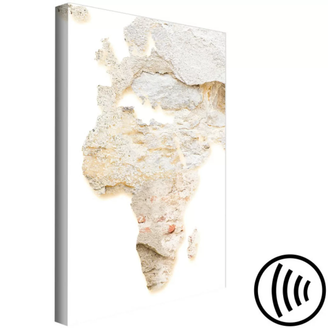 Leinwandbild Afrikanische Landkarte - abstrakte, beige Landkarte in Weiß XX günstig online kaufen