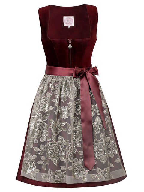 MarJo Trachtenkleid Mini Dirndl 2tlg. 58 cm VEITSBRONN wine taupe günstig online kaufen