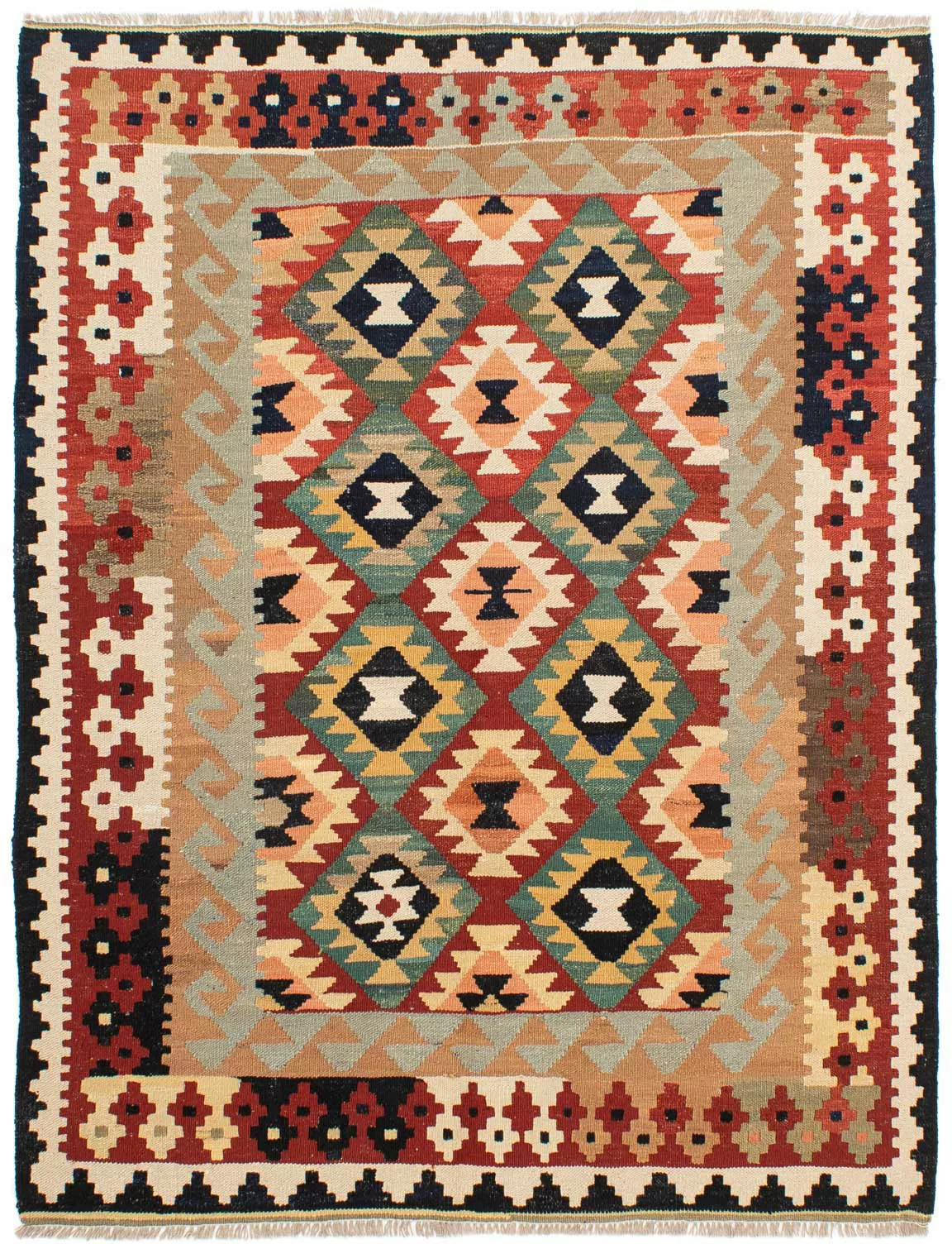 morgenland Wollteppich »Kelim Maimene Durchgemustert 202 x 151 cm«, rechtec günstig online kaufen